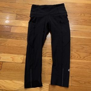 Lululemon Fast & Free crop 19 inch black, like new